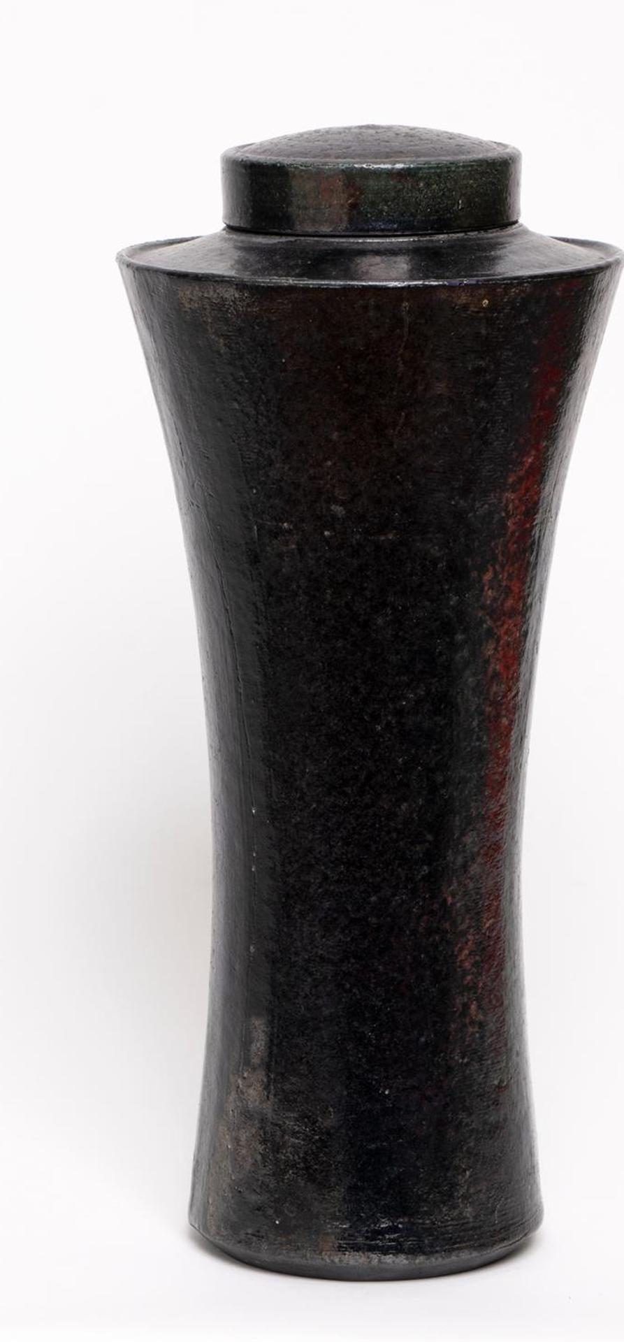 Donovan T. Chester (1940) - Tall Black Vase with Lid