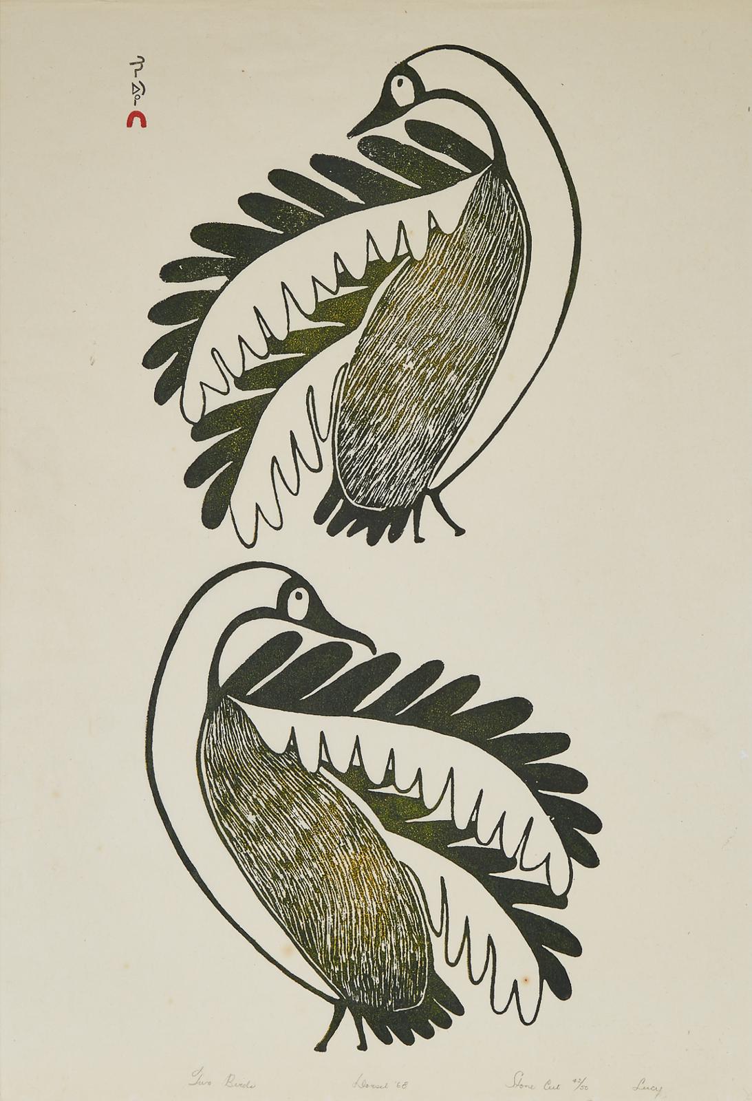 Lucy Qinnuayuak (1915-1982) - Two Birds