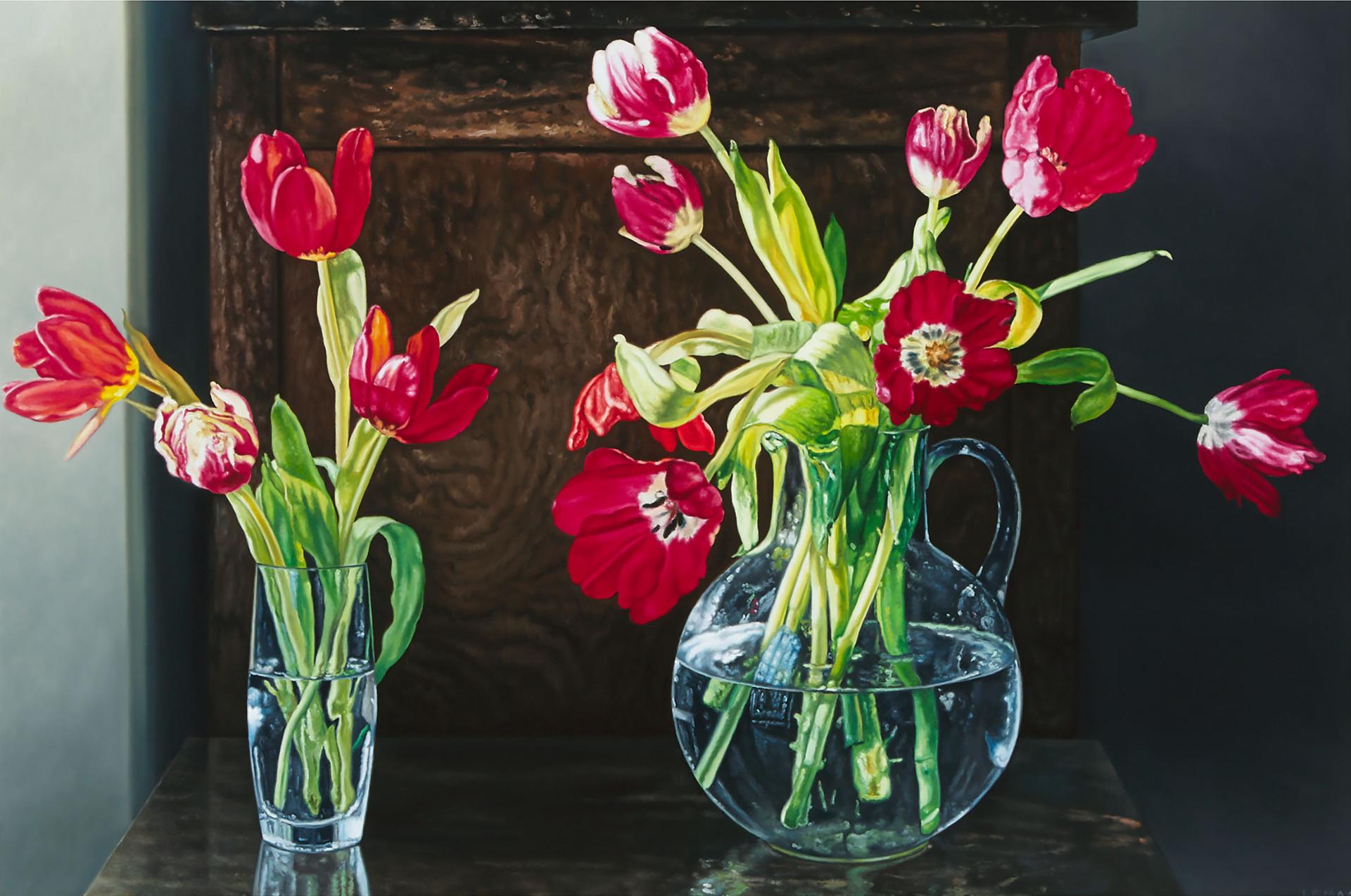 Robert Lemay (1961) - Two Vases Of Tulips, 1998
