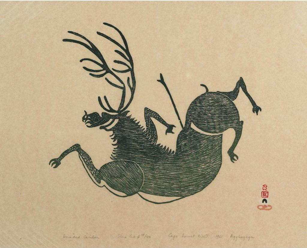 Aqjangajuk (Axangayu) Shaa (1937-2019) - Wounded Caribou