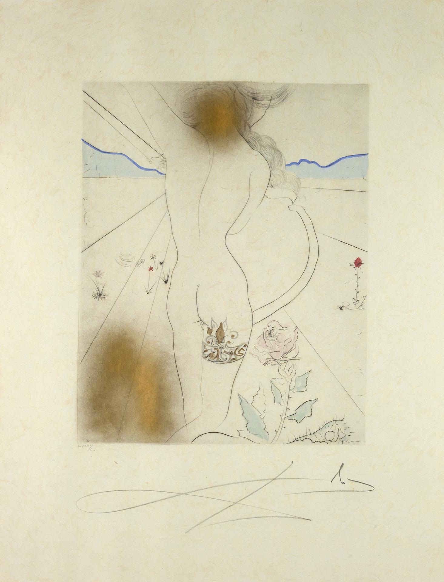 Salvador Dalí (1904-1989) - Nu à la jarretière (de la série Les Hippies), 1969-70