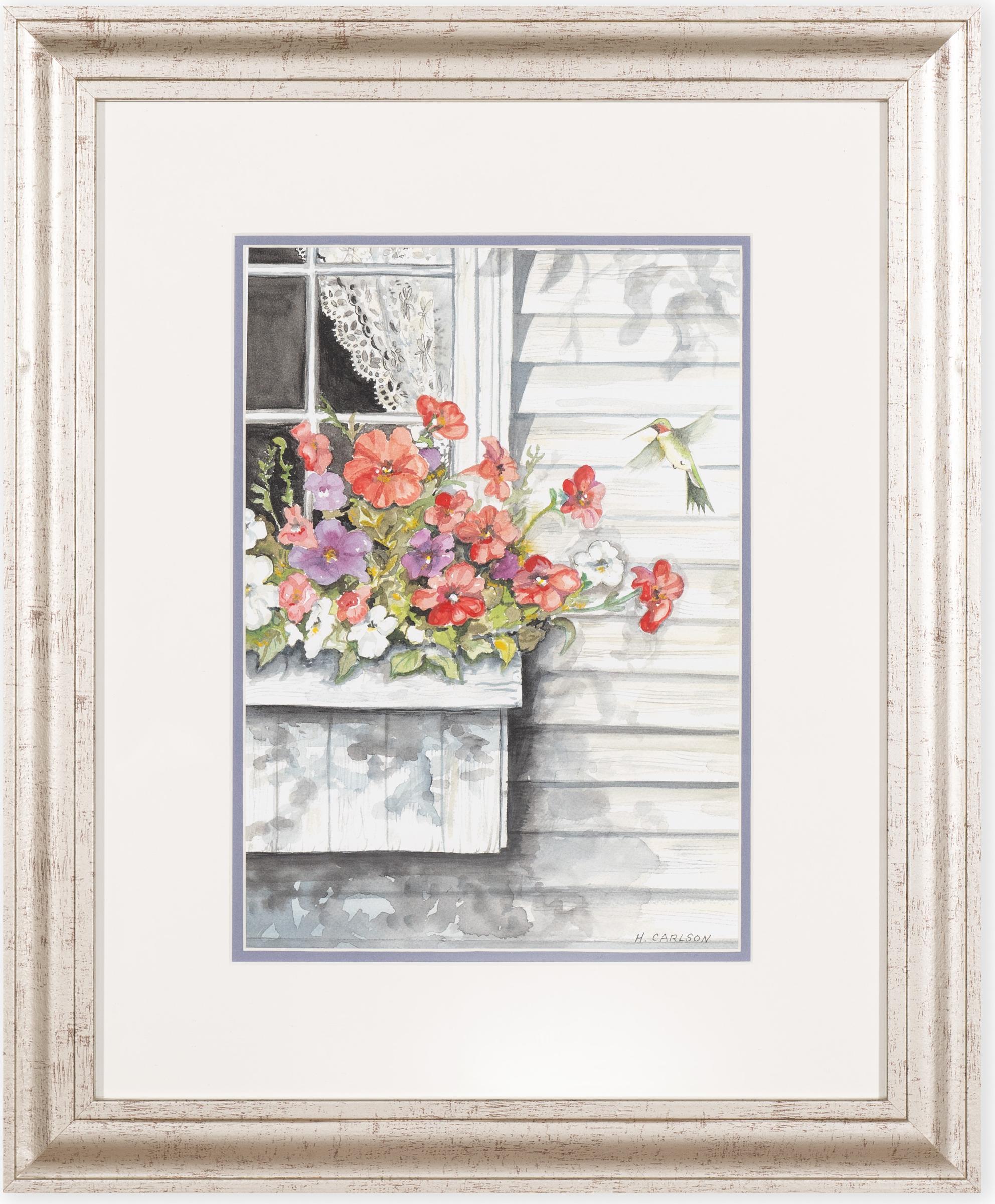 H Carlson - Windowsill with Flowers