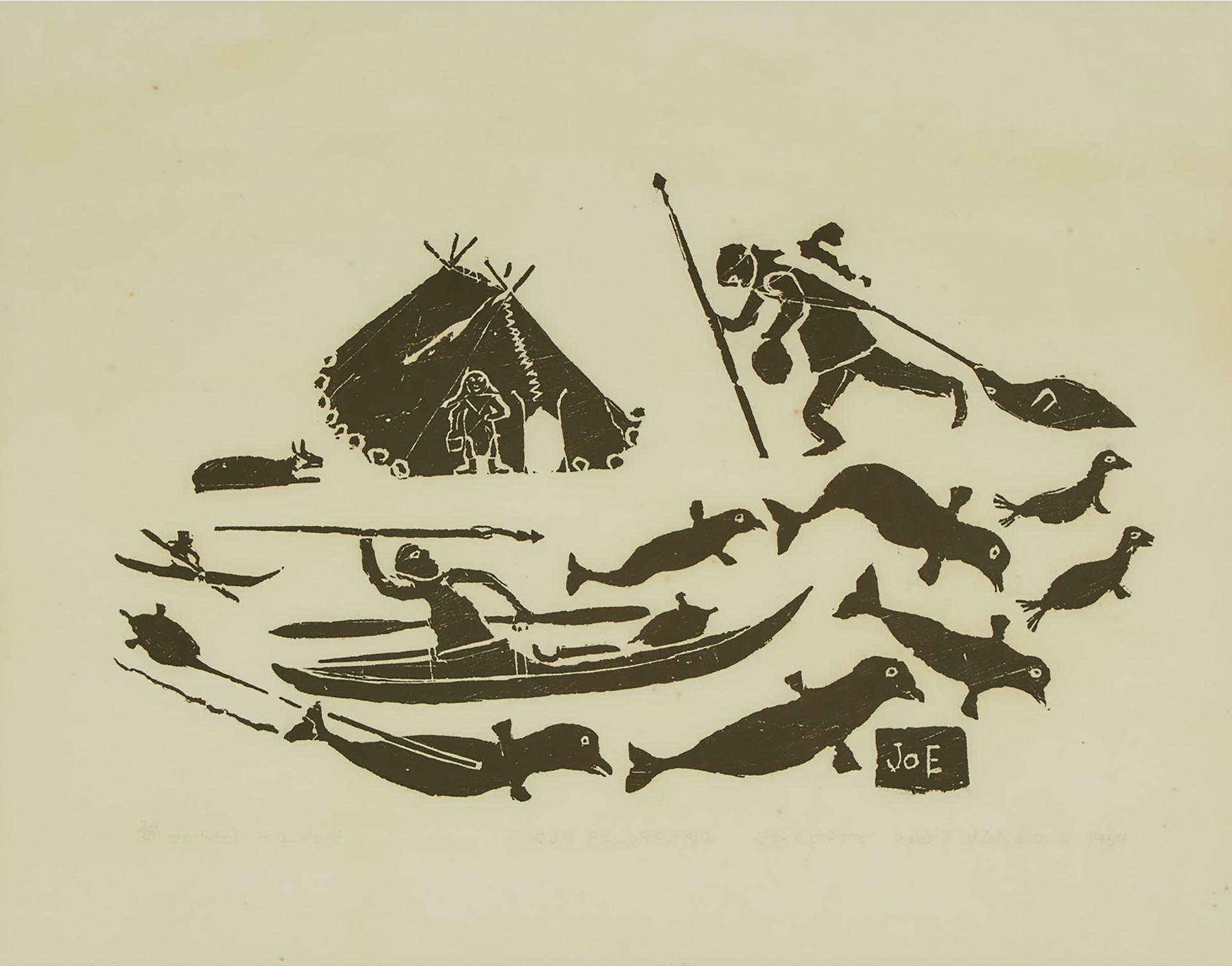 Joe Talirunili (1893-1976) - Whale Hunting, 1964