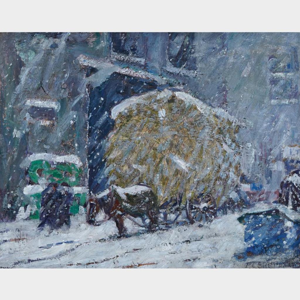 Peter Clapham (P.C.) Sheppard (1882-1965) - Delivering Hay To Market – (The Unexpected Storm)