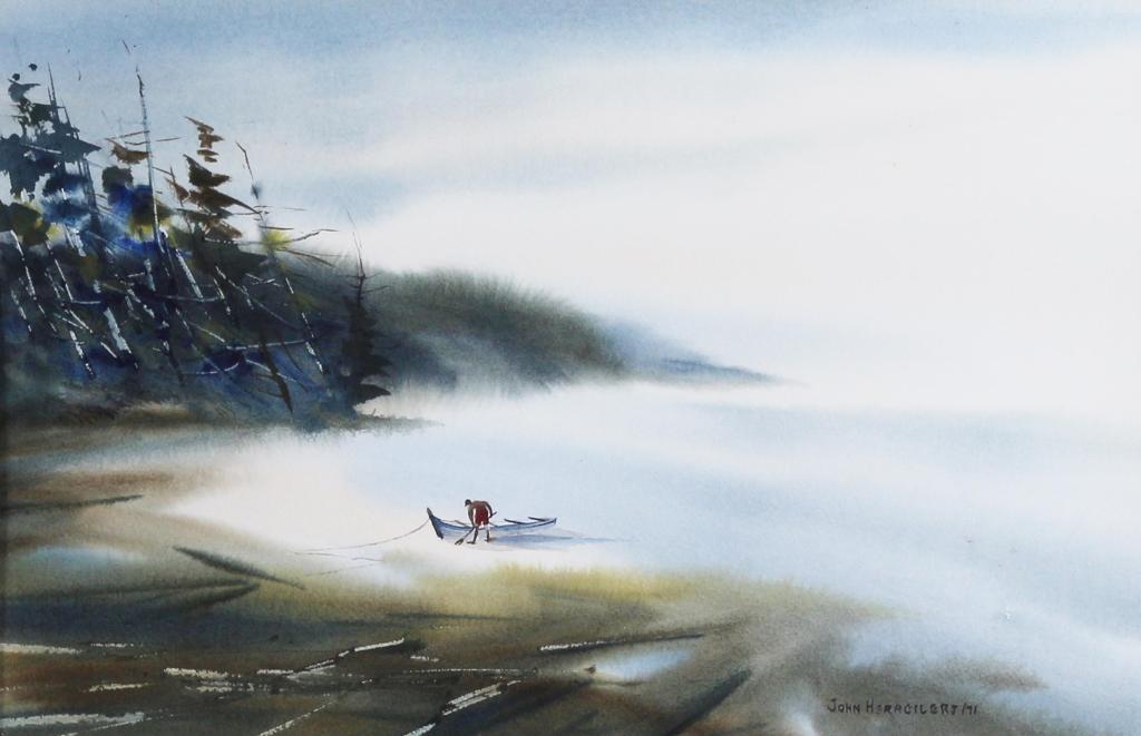 John Henry Herreilers (1924-2001) - Lone Boater On A Secluded Cove