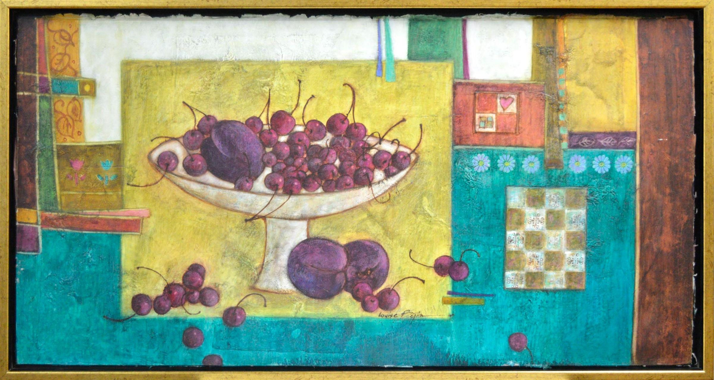 Louise Bégin (1955) - Nature morte avec des cerises dans un bol