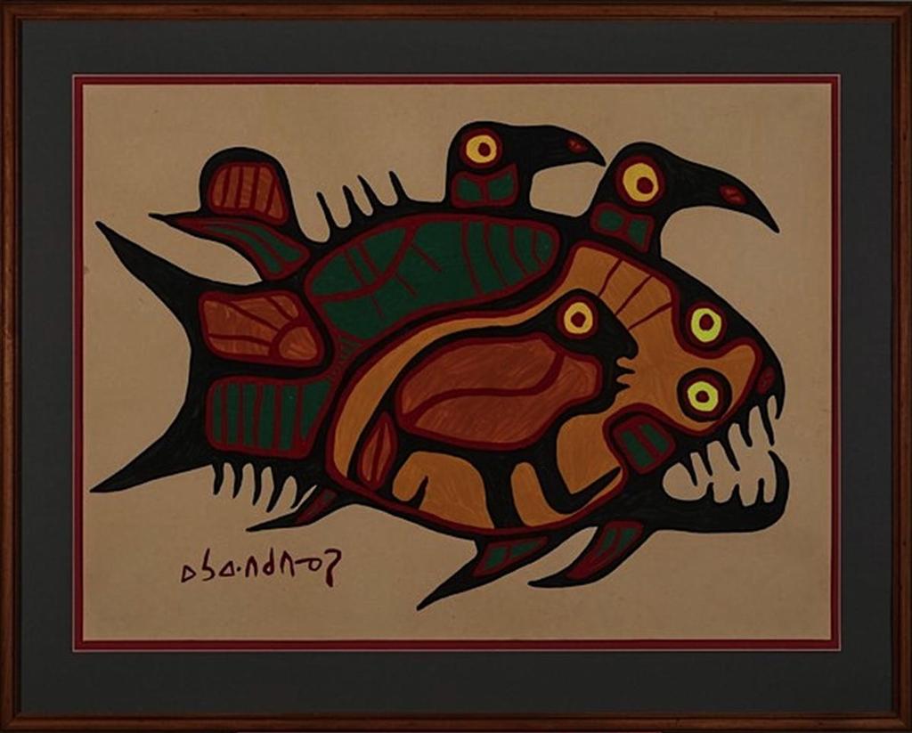 Norval H. Morrisseau (1931-2007) - Fish Bird & Indian