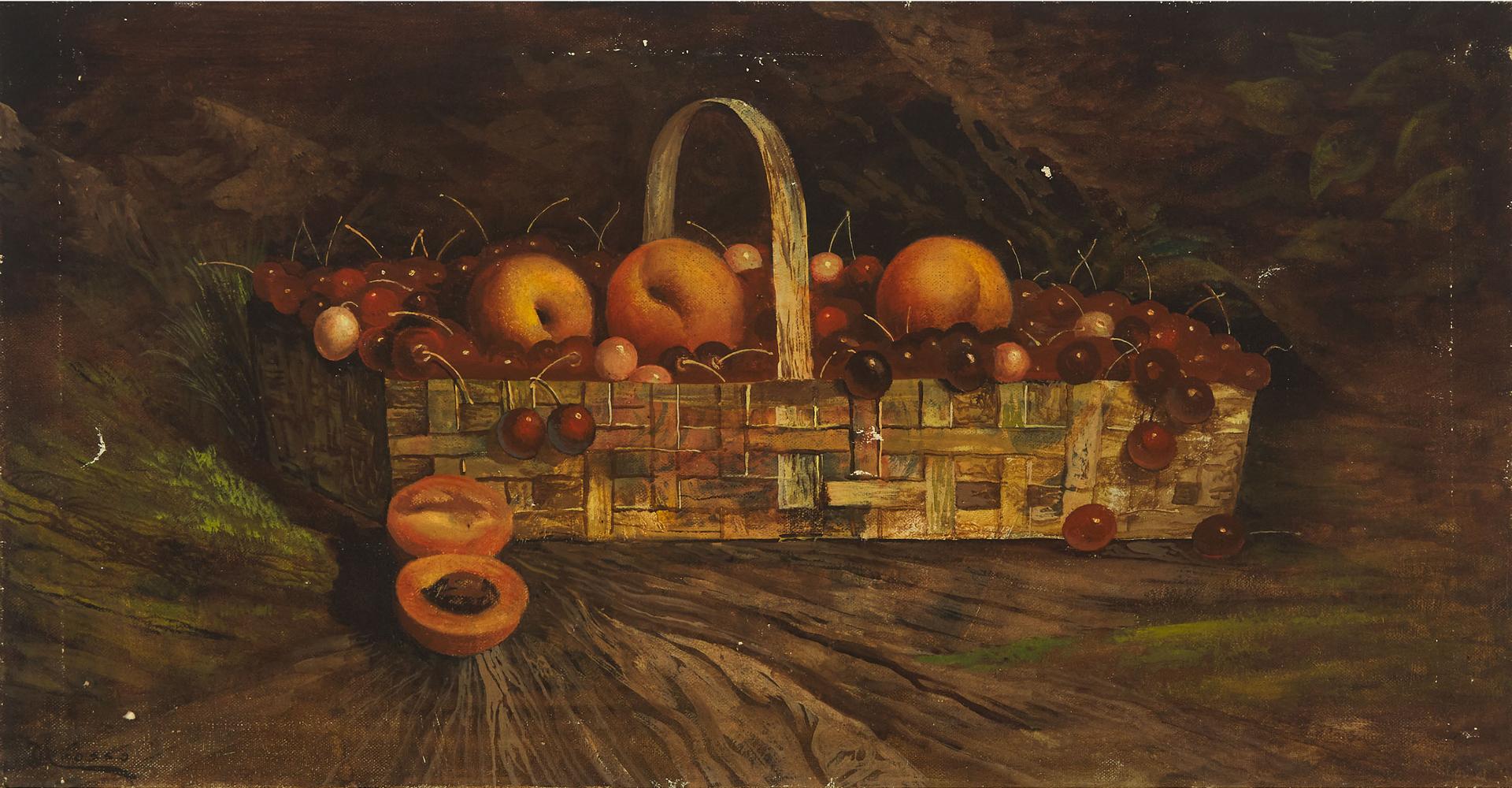 Giacomo Grosso - Fruit Basket On The Forest Floor