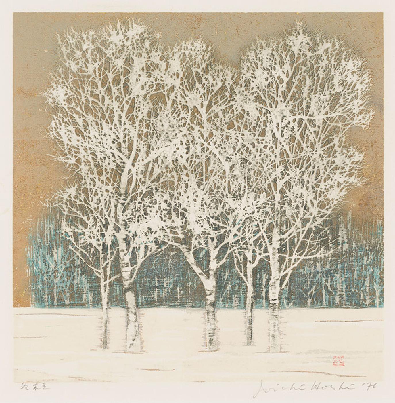 Joichi Hoshi (1913-1979) - Clump of Trees in Winter