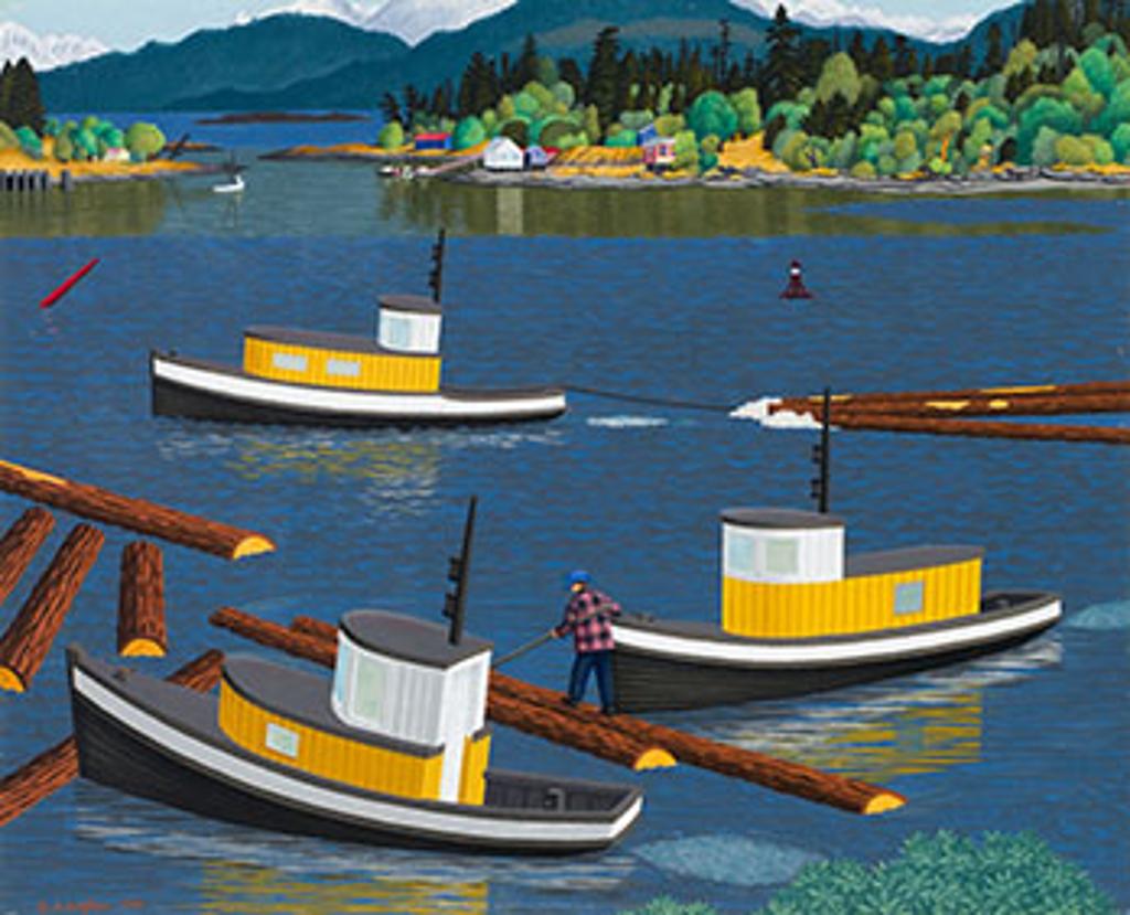 Edward John (E. J.) Hughes (1913-2007) - Three Tugboats, Nanaimo Harbour
