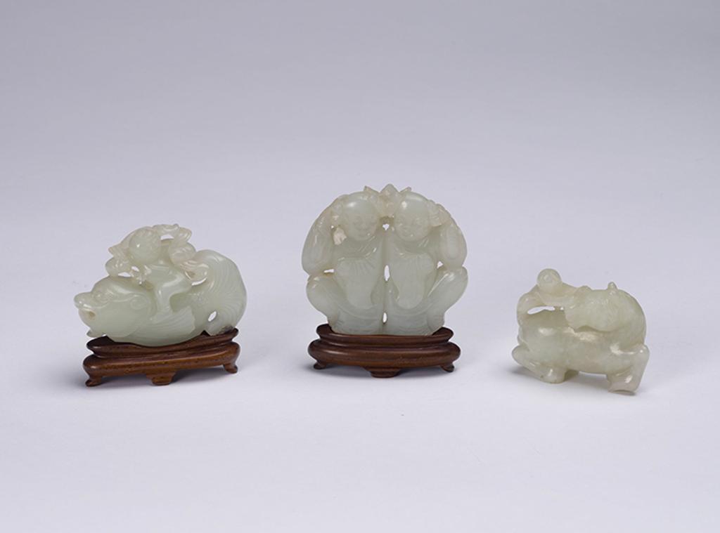 Chinese Art - Three Chinese White Jade Carvings