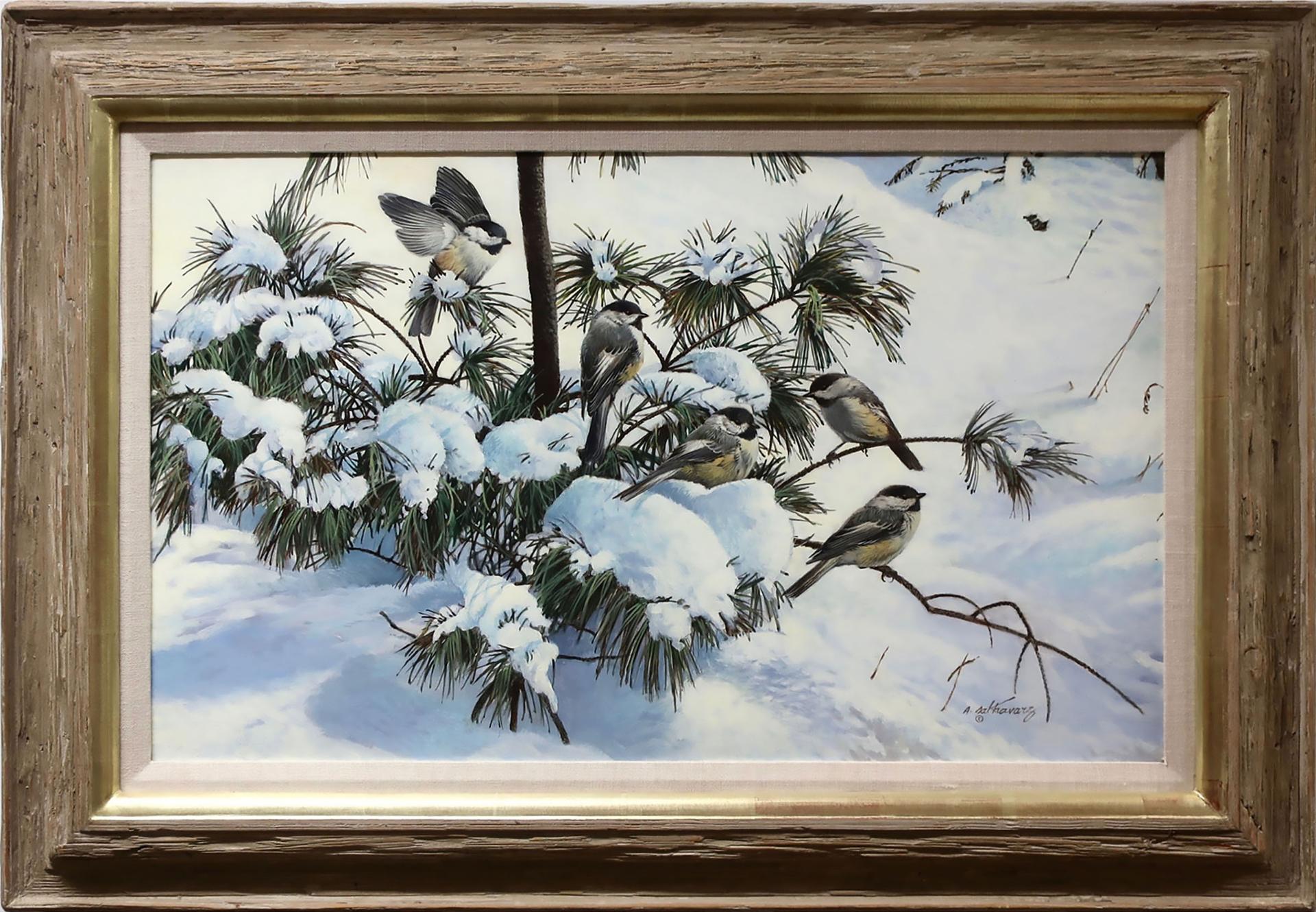 Alan Sakhavarz (1945) - Untitled (Chickadees)