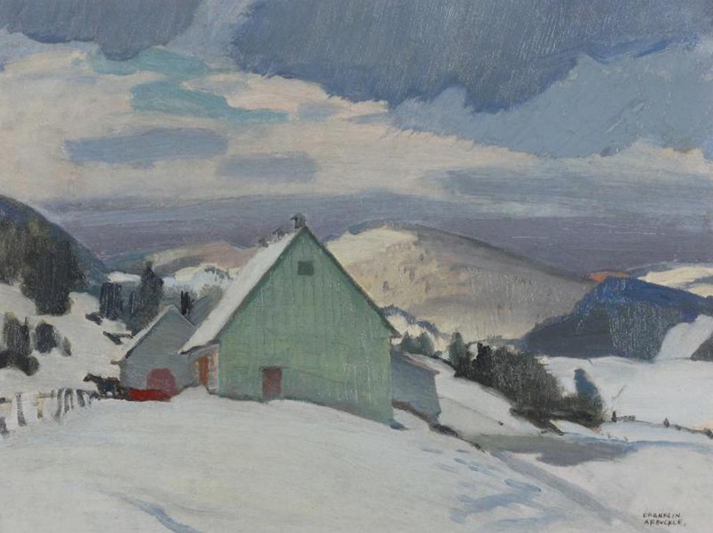 George Franklin Arbuckle (1909-2001) - Quebec Farmhouse With Horse And Sleigh
