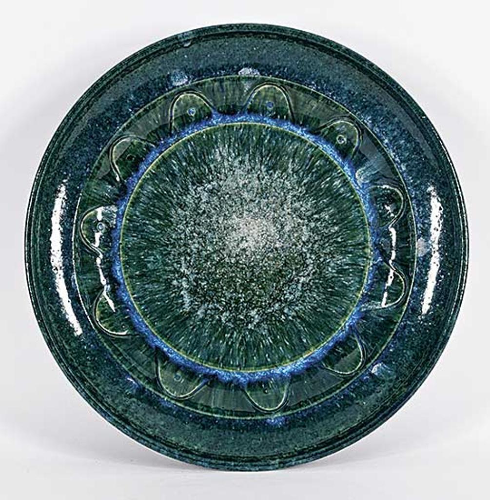 Ted Diakow (1938) - Untitled - Cyan Burst Serving Plate