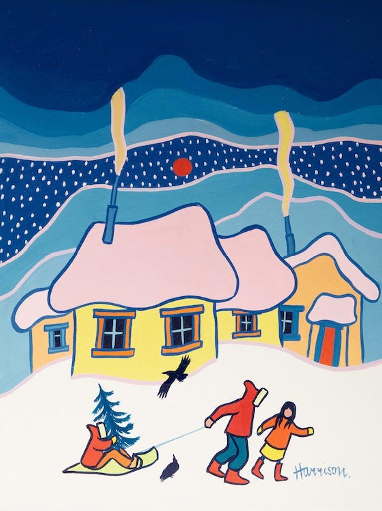 Ted Harrison (1926-2015) - Bringing Home the Tree