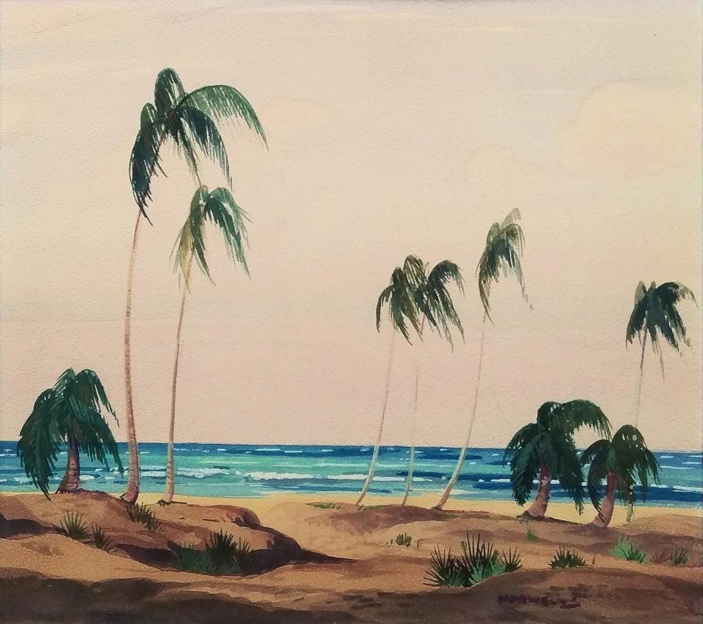Graham Norble Norwell (1901-1967) - Palm Trees on Sandy Beach