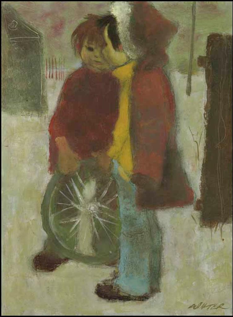 William Arthur Winter (1909-1996) - Boys With a Wheel