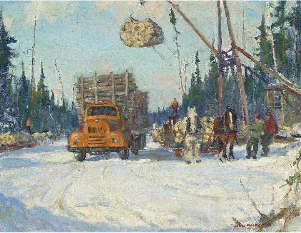 Manly Edward MacDonald (1889-1971) - Loading The Logs