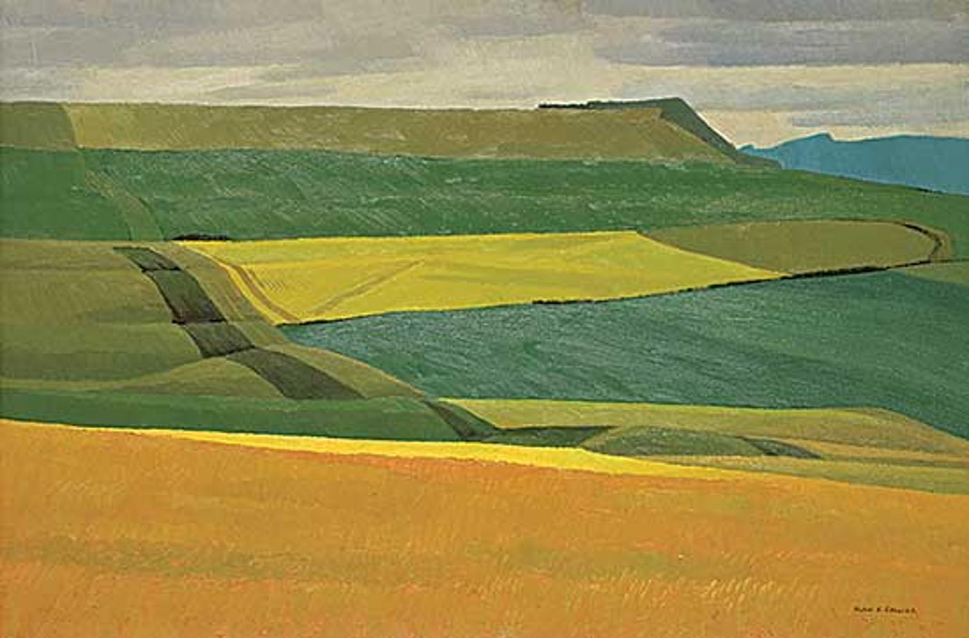 Alan Caswell Collier (1911-1990) - Tilted Fields, Between Okotoks and Black Diamond