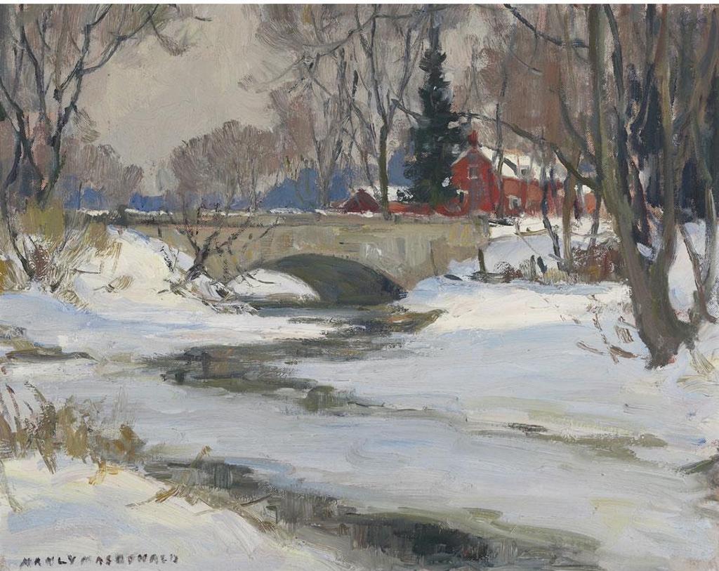 Manly Edward MacDonald (1889-1971) - Winter Riverscape With Red House