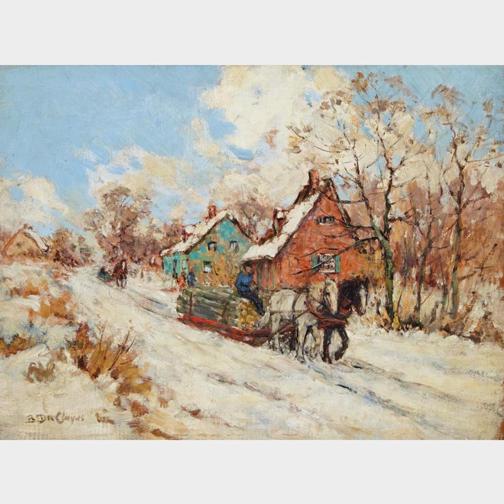 Berthe Des Clayes (1877-1968) - Hauling Logs In Winter