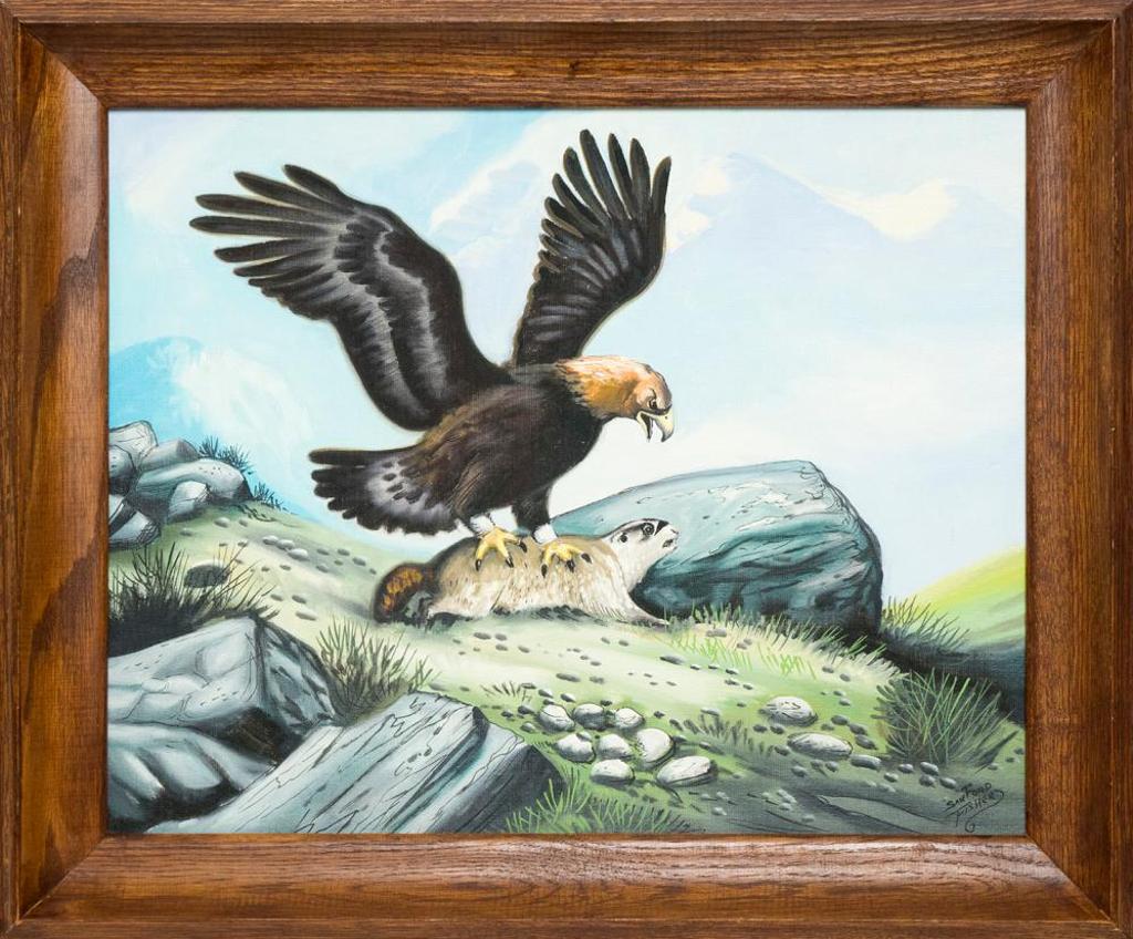 Sanford Fisher (1927-1988) - Untitled - Eagle and Badger