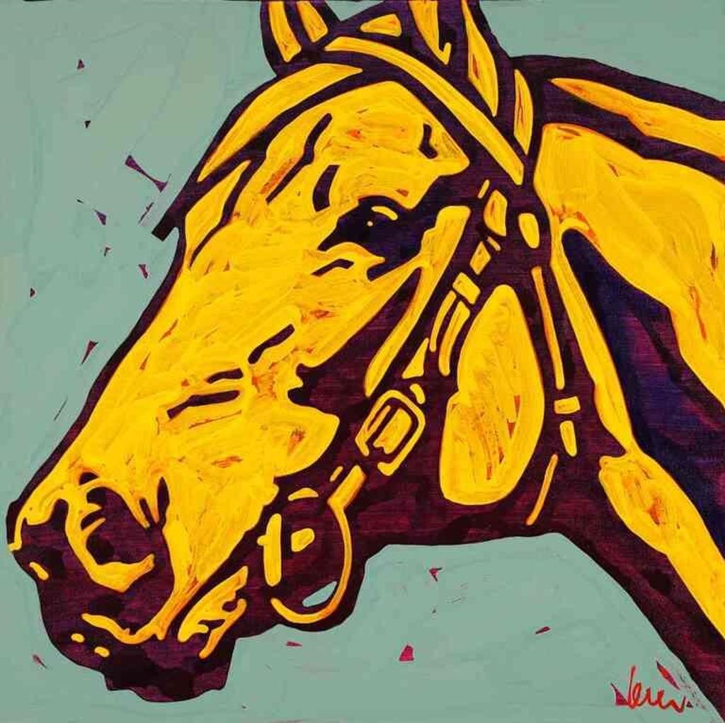 Grant Wesley Leier (1956) - Appropriation Painting #213 (Golden Horse); 2019