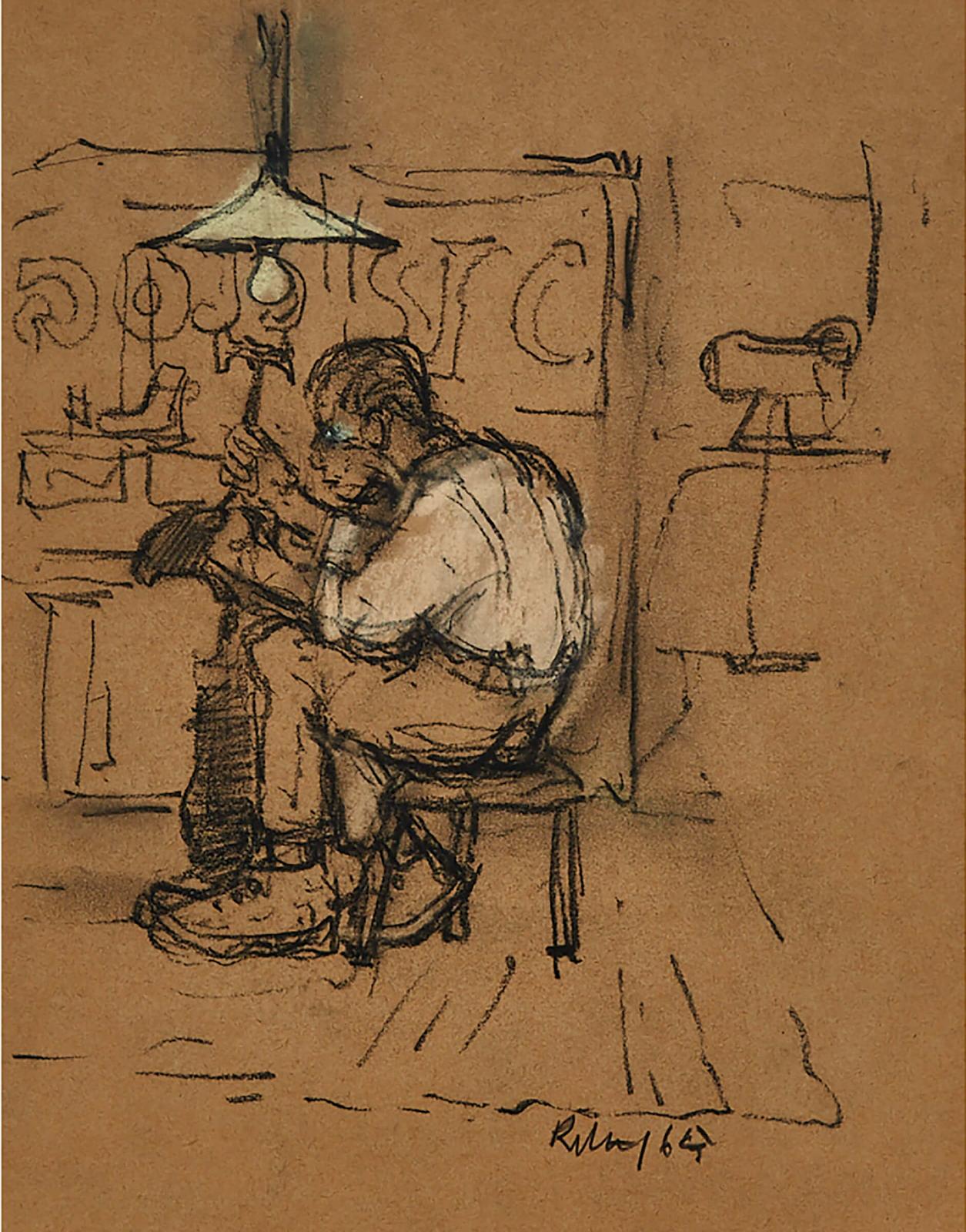 Harold Francis Riley (1934) - Manchester Working Class Cobbler, 1960; Chapel Nestled Among Trees