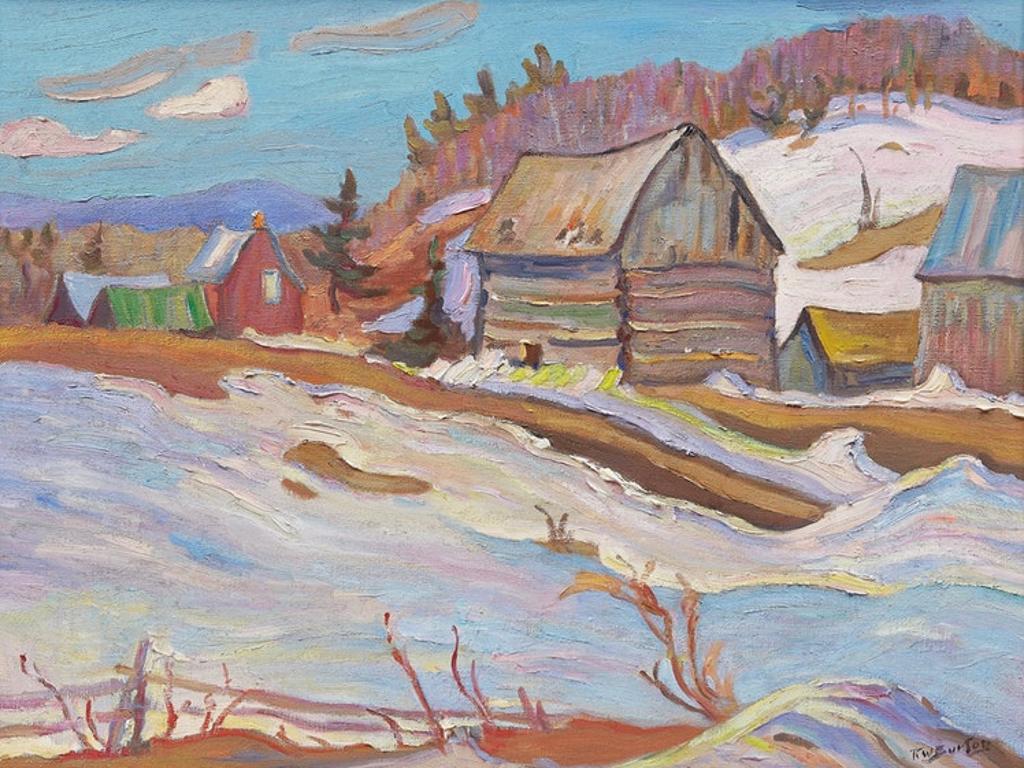 Ralph Wallace Burton (1905-1983) - Old Barns Near Sainte-Cécile-de-Masham, Québec