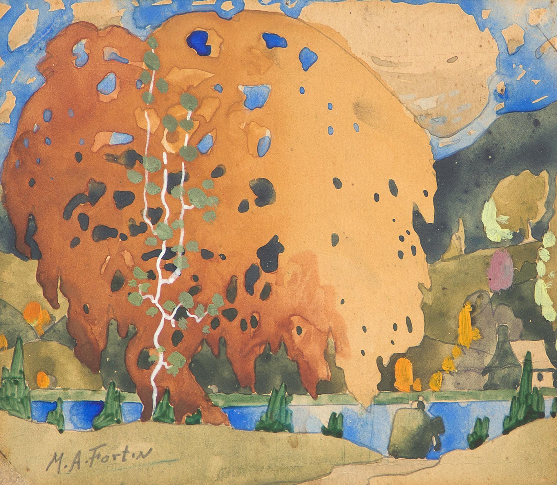Marc-Aurèle Fortin (1888-1970) - Paysage d'automne à Piedmont, 1930