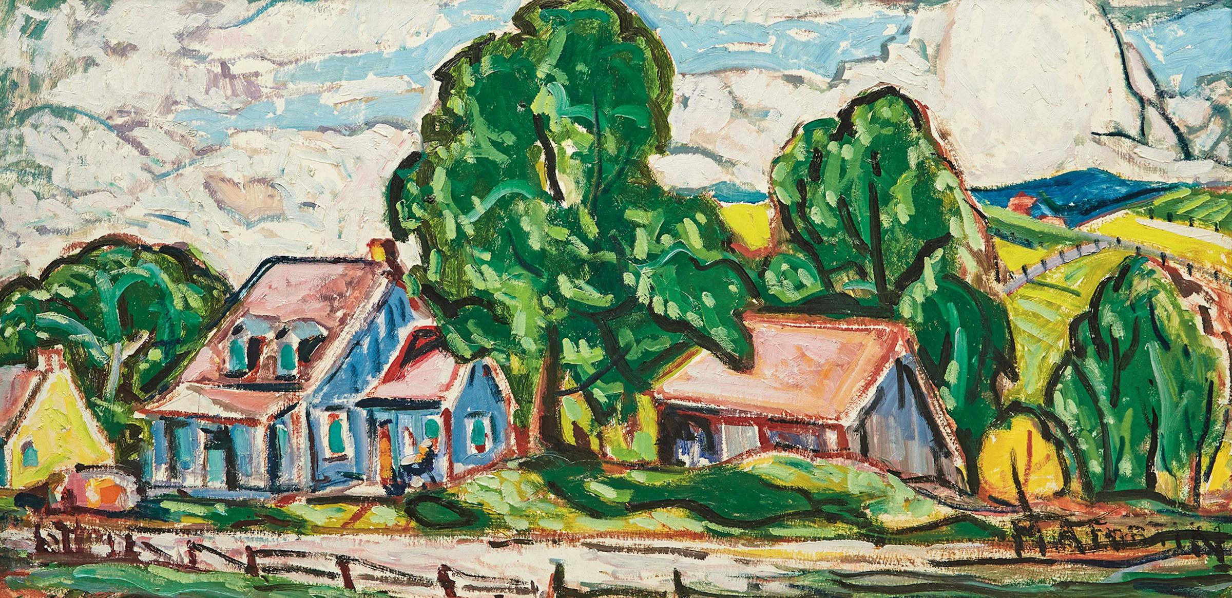 Marc-Aurèle Fortin (1888-1970) - Paysage avec maisons