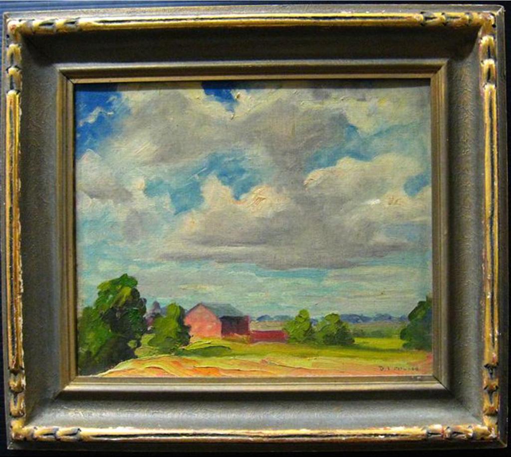 Donald Ivan Mcleod (1886-1967) - Farmscape With Rolling Clouds
