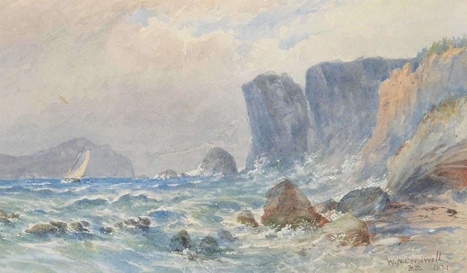 William Nicoll Cresswell (1822-1888) - Untitled - Ship Off a Stormy Coast