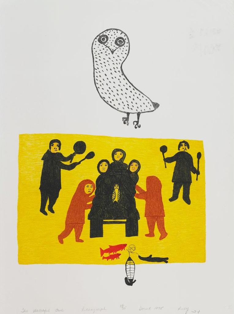 Lucy Qinnuayuak (1915-1982) - The Watchful Owl