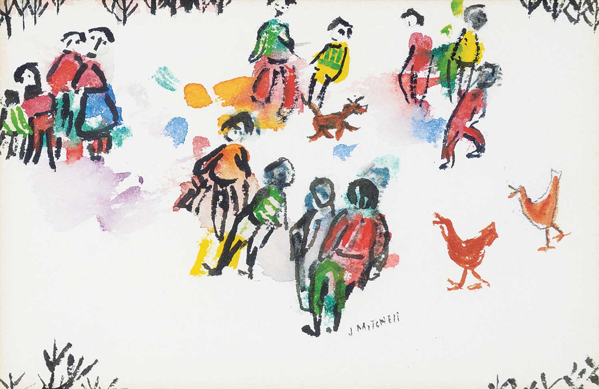 Janet Mitchell (1915-1998) - Untitled - Gathering at the Park