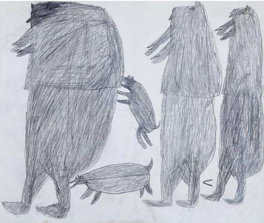 Parr (1893-1969) - Untitled (Excited Dogs With Hunters)
