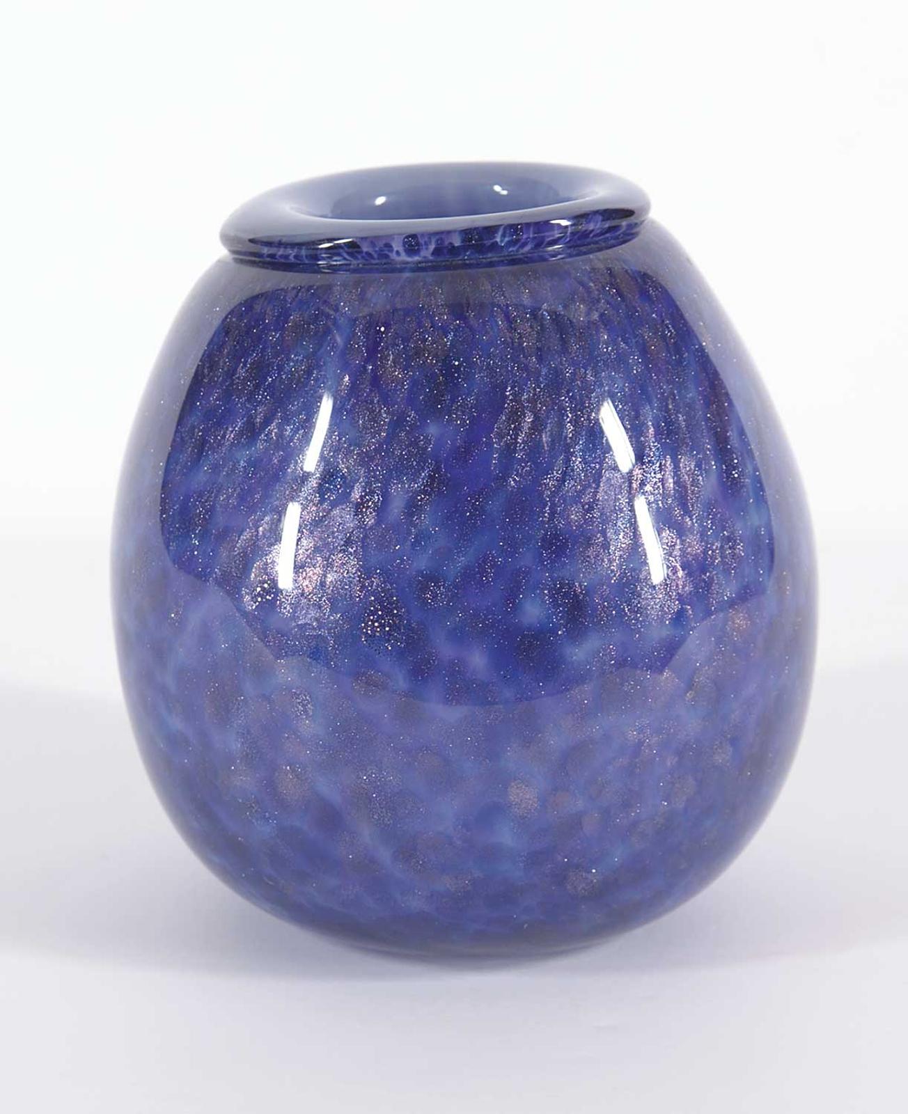 Glass School - Blue Glitter Vase