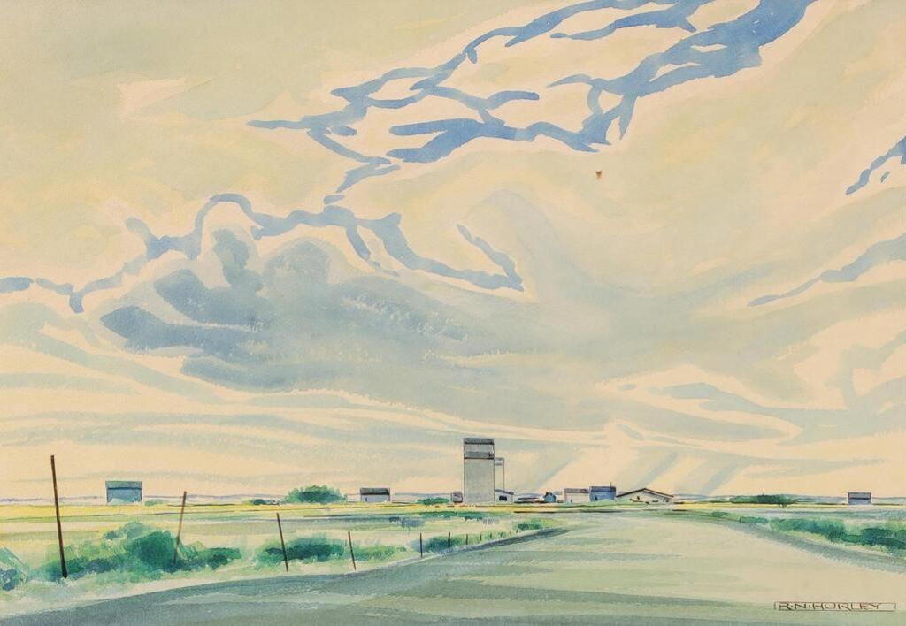Robert Newton Hurley (1894-1980) - Active Skies Over The Elevators
