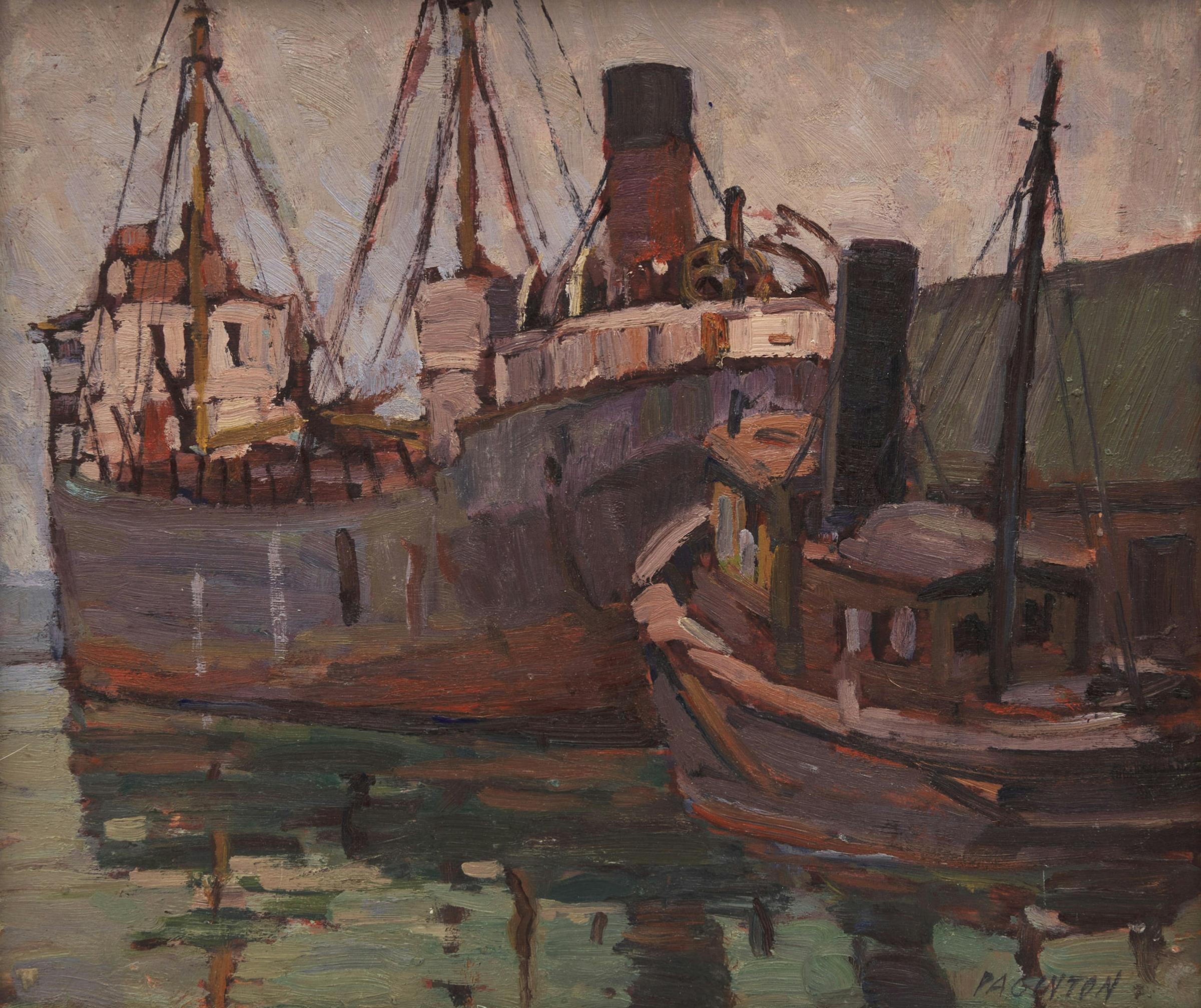George Alfred Paginton (1901-1988) - Freighters, Toronto Harbour, 1931