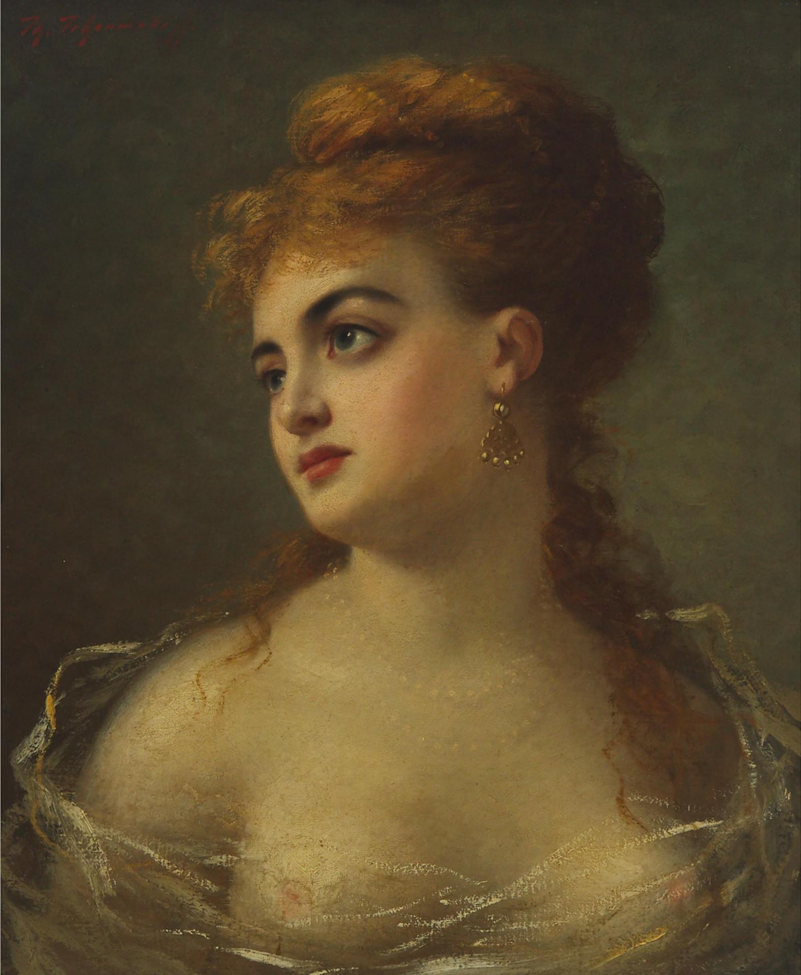 Feodor Petrovitch Tchoumakoff (1823-1911) - Portrait De Femme (In Gauzy Chemise)
