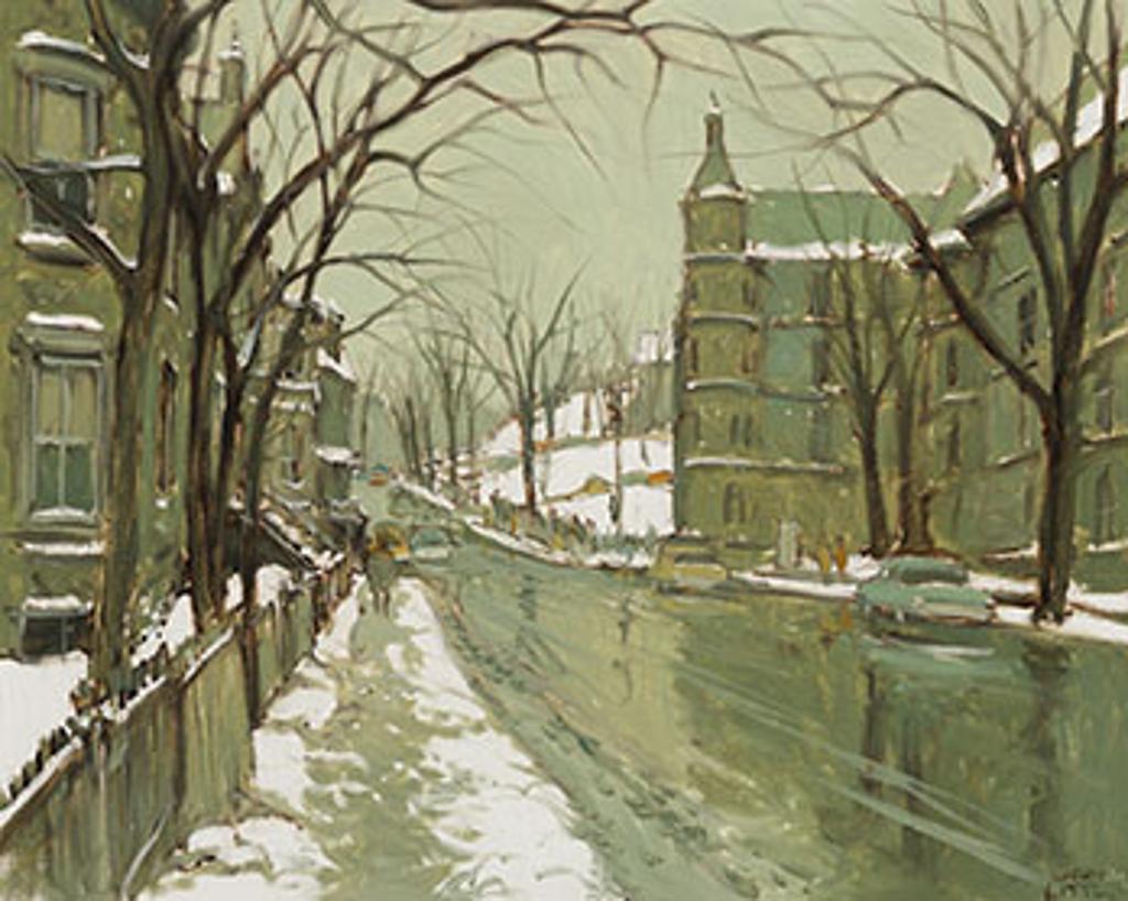 John Geoffrey Caruthers Little (1928-1984) - Pine Avenue, Montreal, coin de rue de l'Université, Hôpital Royal Victoria