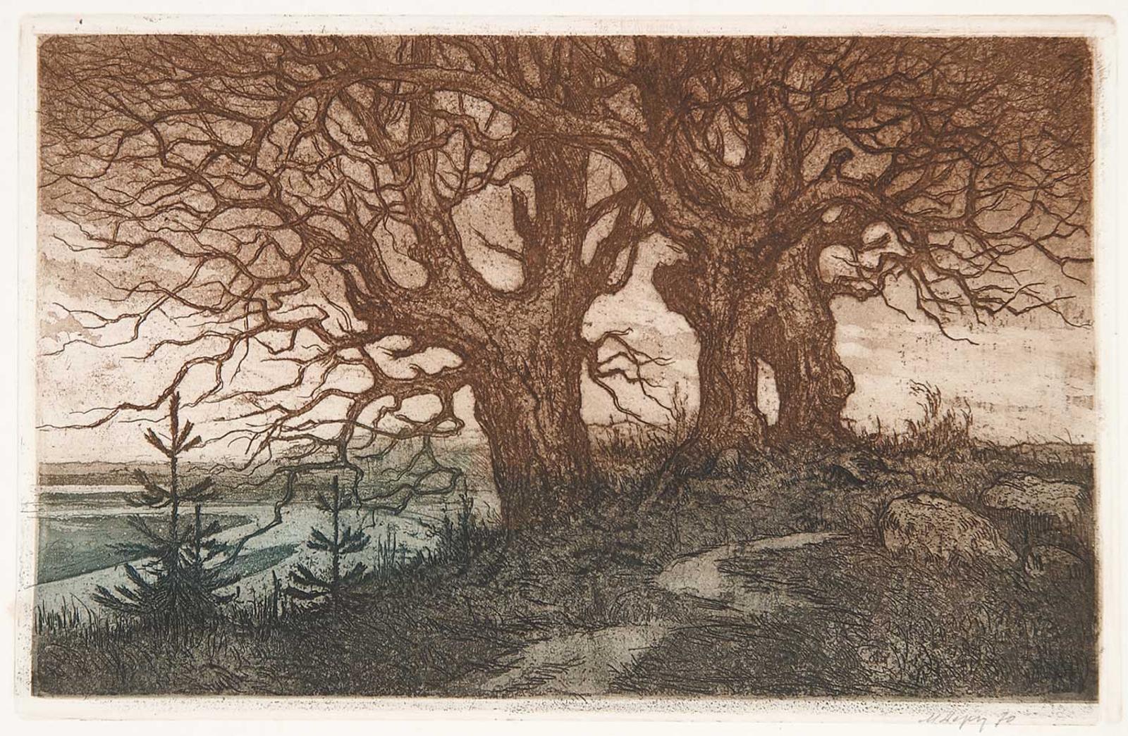 Mykhailo Hordioyovich Derehus (1904-1997) - Old Oak Trees
