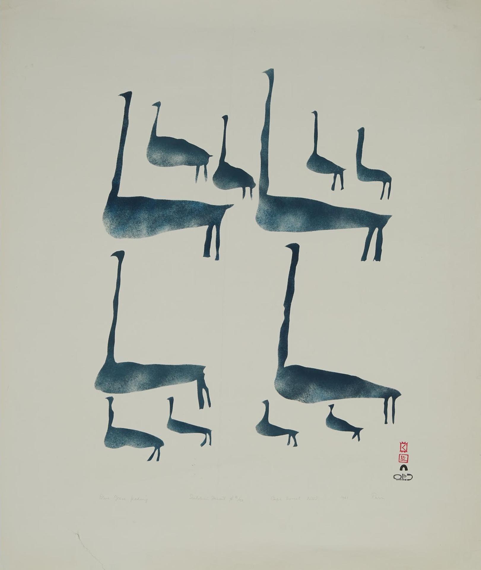 Parr (1893-1969) - Blue Geese Feeding