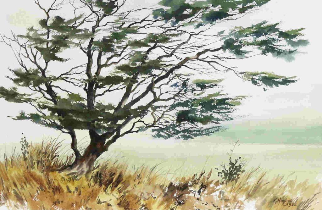 Katherine Haynes (1926-2007) - Tree In A Grassy Landscape; 1989