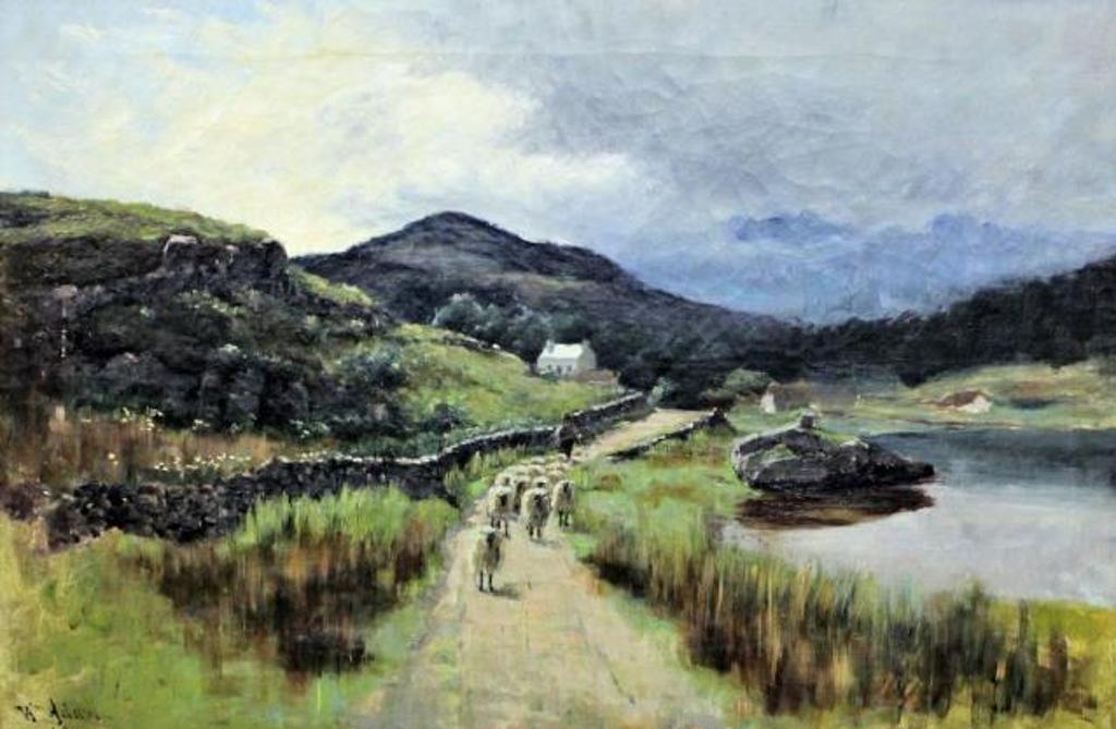 William Constable Adam (1846-1748) - Sheep on a Lane