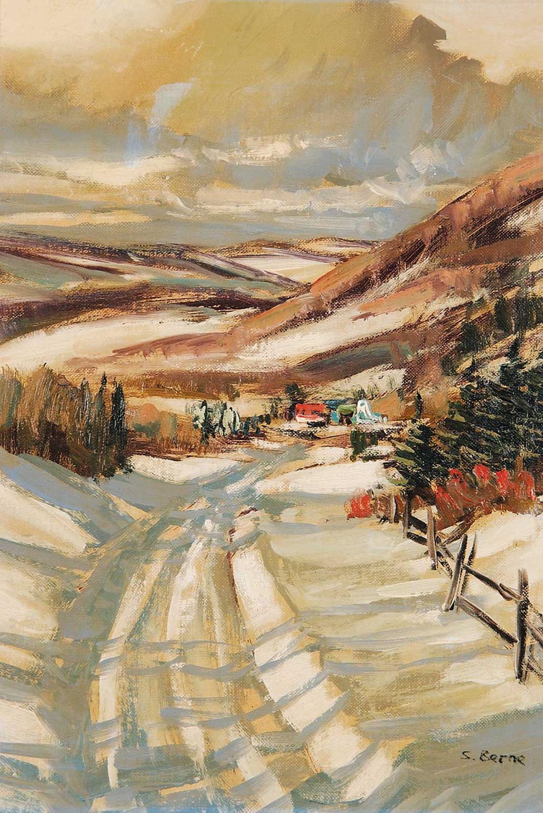 Sydney Martin Berne (1921-2013) - Snowy Winter Road, Laurentians