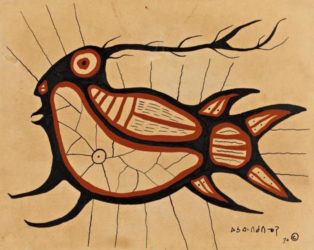Norval H. Morrisseau (1931-2007) - Ojibwa, Swimming Spirit, 1970