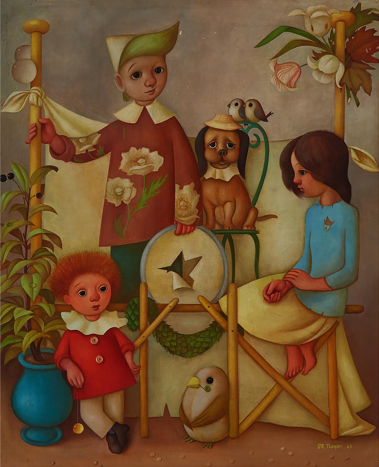 Philippe Henri Noyer (1917-1985) - Children With Pets, 1946
