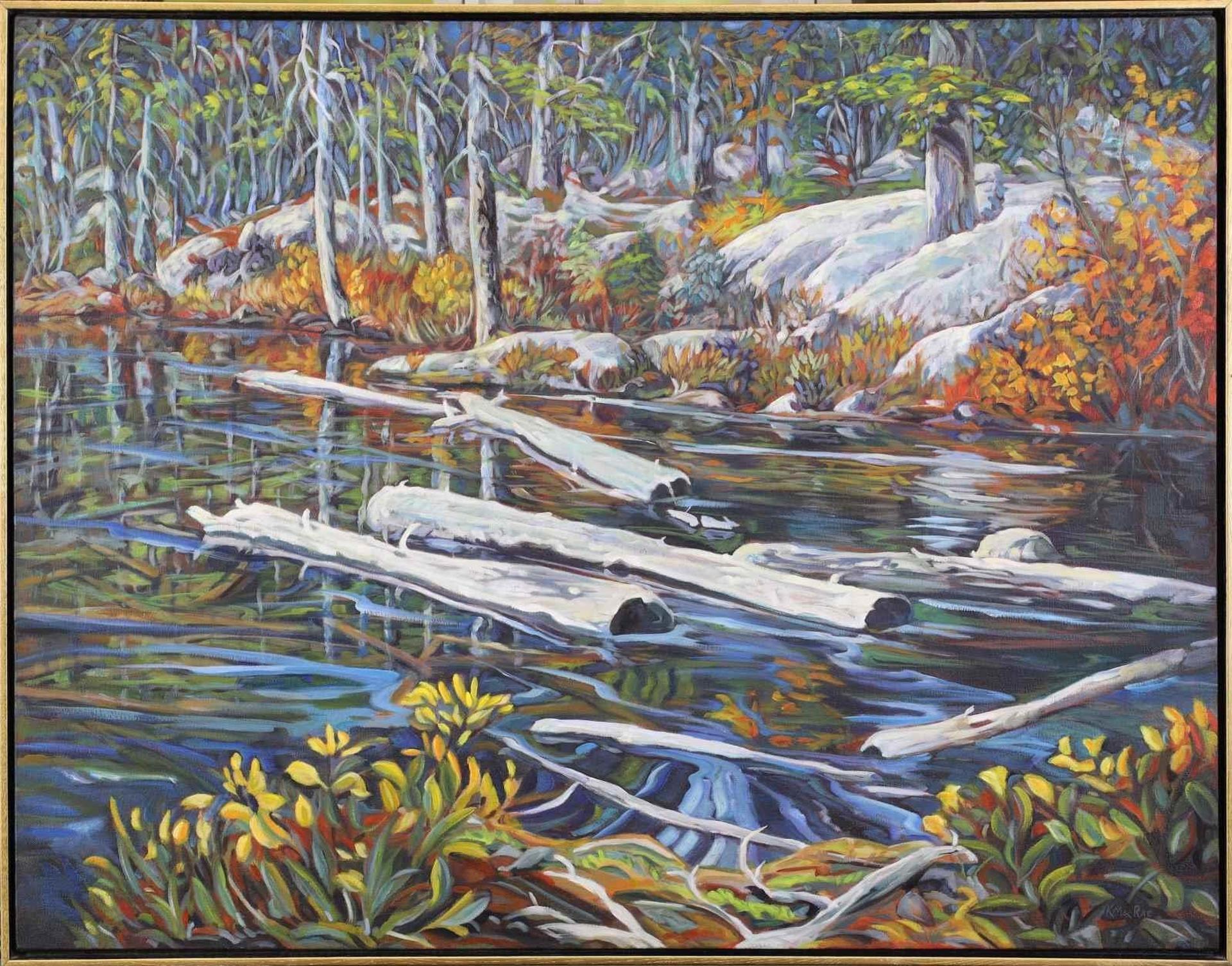 Karen Macrae - Floating Logs, Grassi Lake; 2005