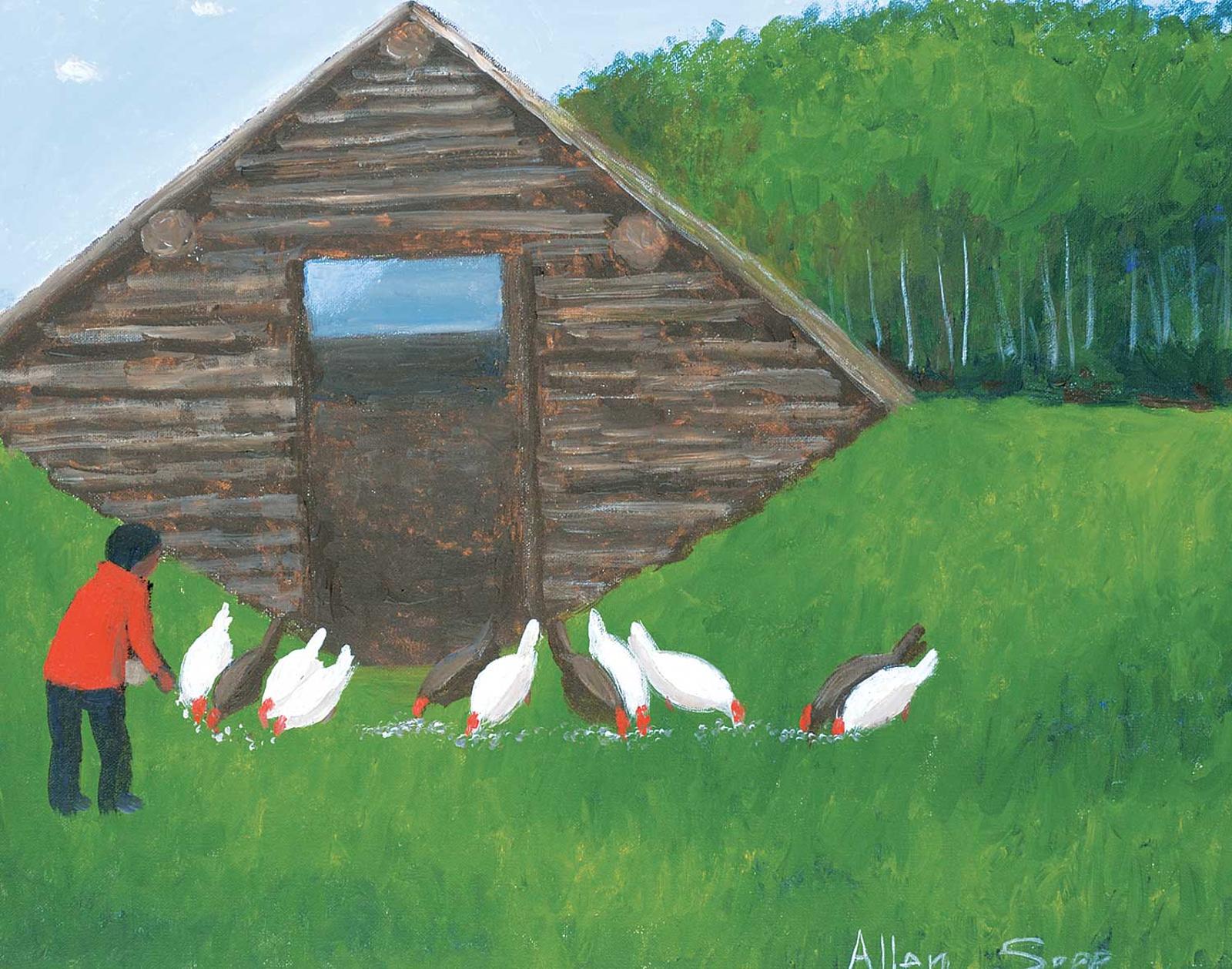 Allen Fredrick Sapp (1929-2015) - Untitled - Feeding the Chickens